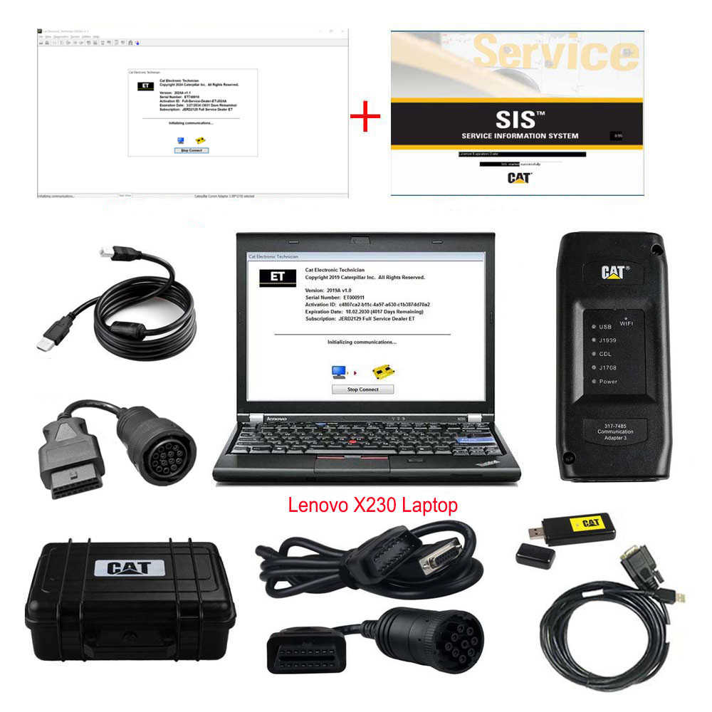 2026A CAT Caterpillar ET Diagnostic Adapter III CAT Diagnostic Tool PLUS Lenovo X230 laptop With WIFI