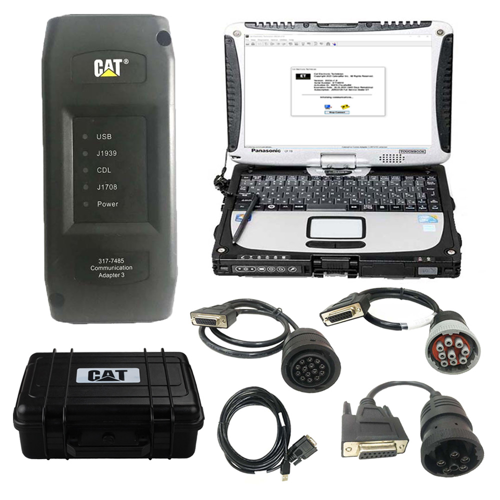 Best Quality 2026A/2019C CAT Caterpillar ET 3 Diagnostic Adapter III CAT Truck Diagnostic Tool PLUS Panasonic CF19 Laptop