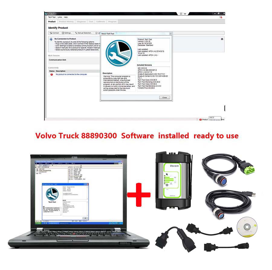 Vocom 88890300 Interface for Volvo with Latest Software (Real Volvo Vocom) PTT2.8.241 Plus Lenovo T420 Laptop - Heavy Duty Diagnostic Tools - 图6