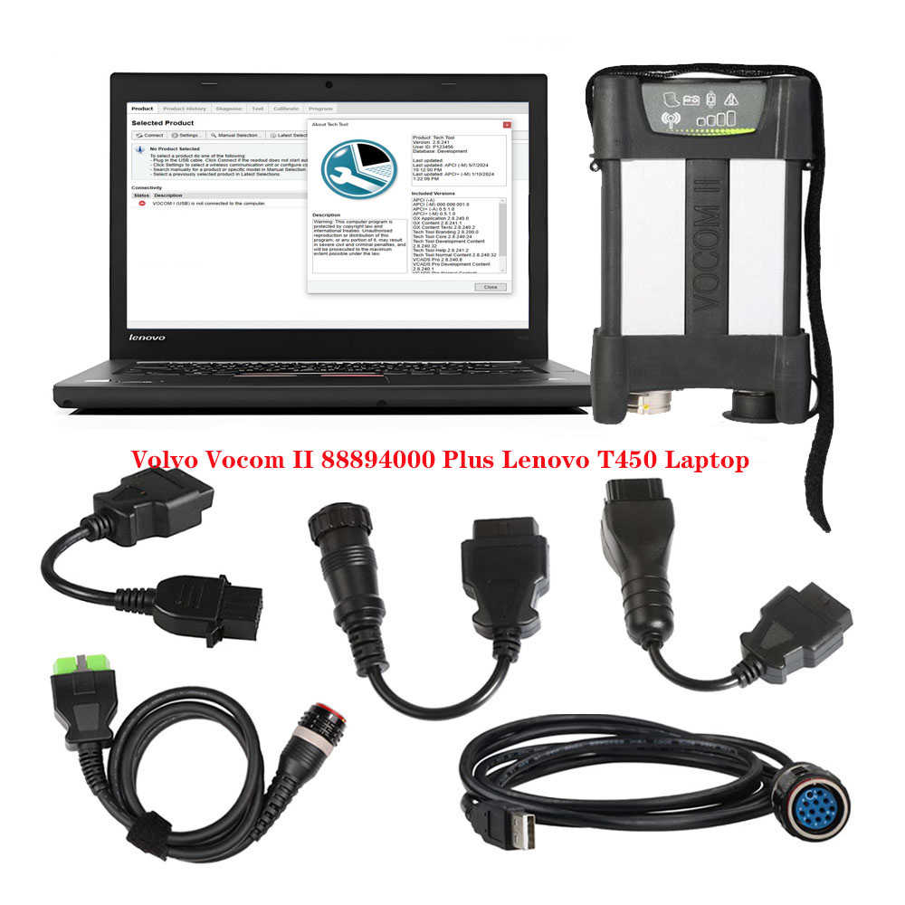 For V-olvo VOCOM II Heavy Duty Truck 88894000 Diagnostic Kit & Cable full set PTT 2.8.241 Diagnostic Tool V-olvo Truck - Heavy Duty Diagnostic Tools - 图8