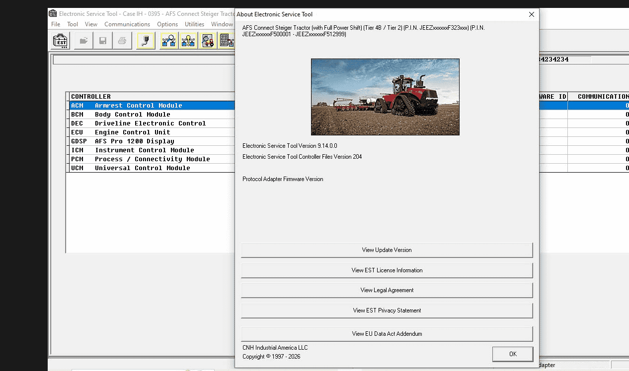 New Holland Electronic Service Tools（CNH EST 9.14 9.13 ）Engineering Level Diagnostic Software